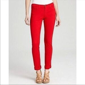 Current/Elliott The Rolled Skinny Jeans in Caution Red Size 27